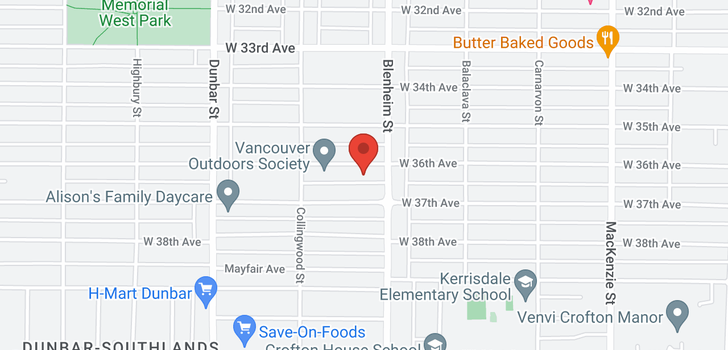 map of 3350 W 36TH AVENUE